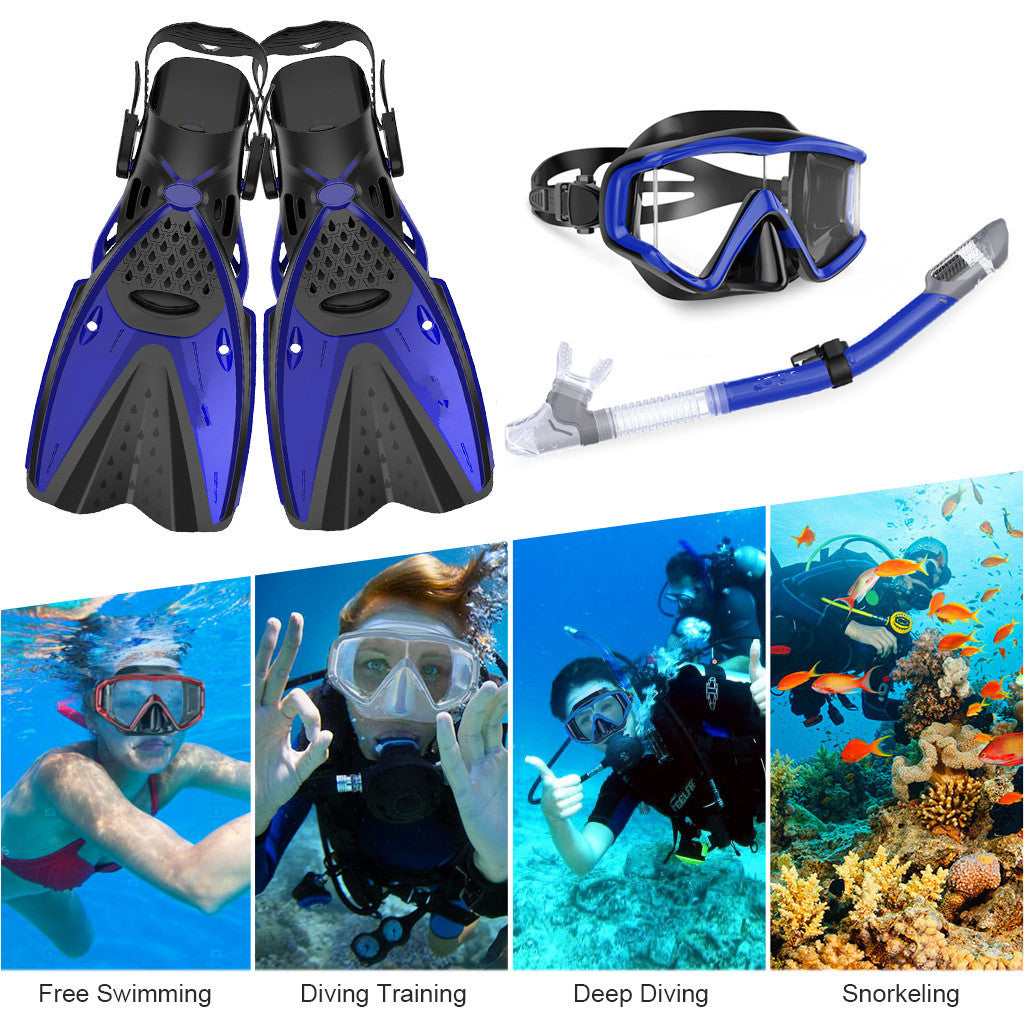 Snorkel Set with Diving Mask, Trek Fin, Dry Top Snorkel Z518