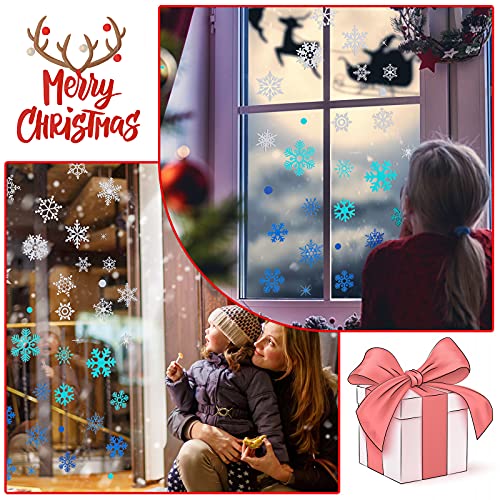 Christmas Snowflake Window Stickers Dark Blue Light Blue White Removable Y102