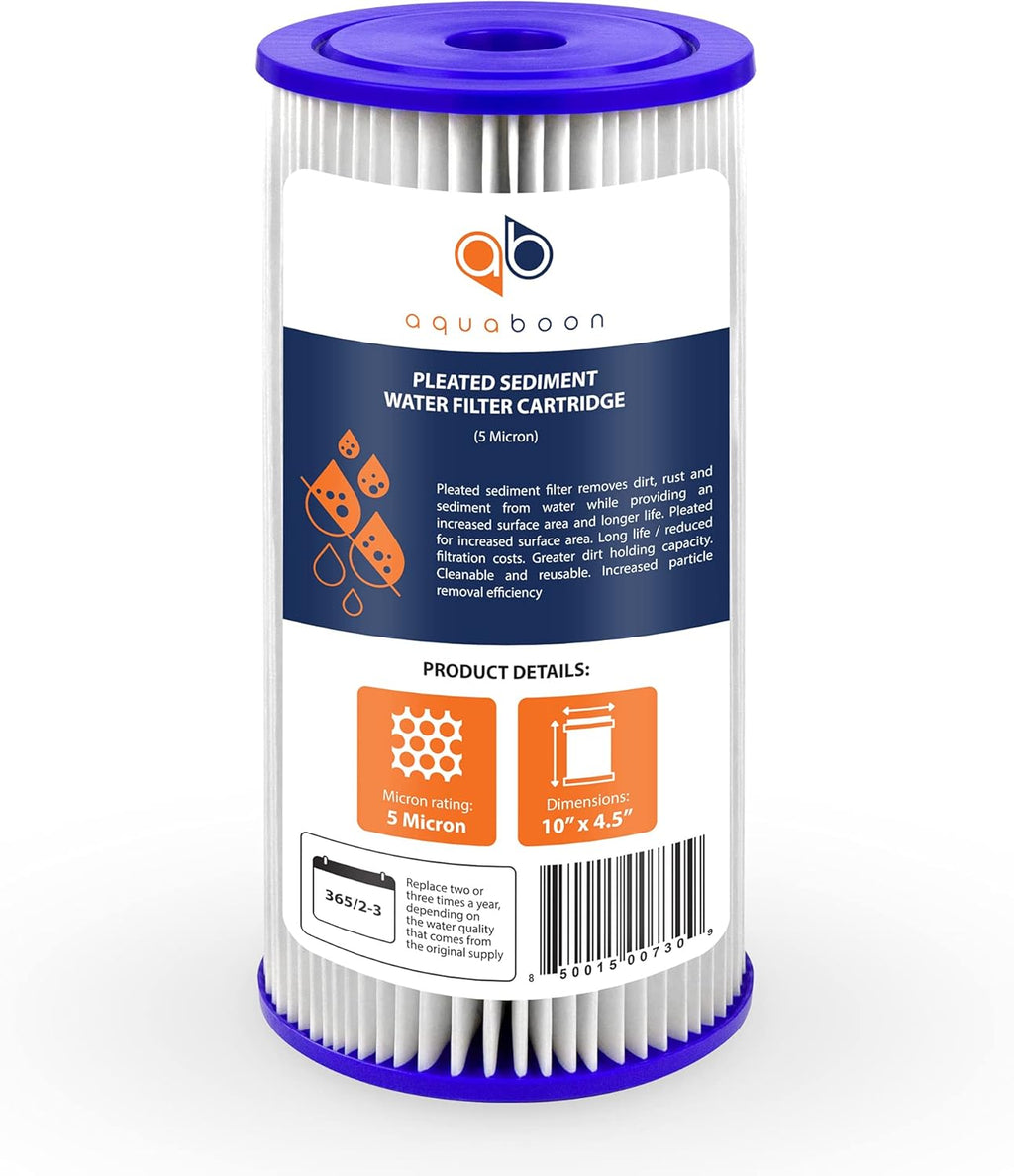 5 Micron 10 Pleated Sediment Water Filter Replacement Cartridge K807590
