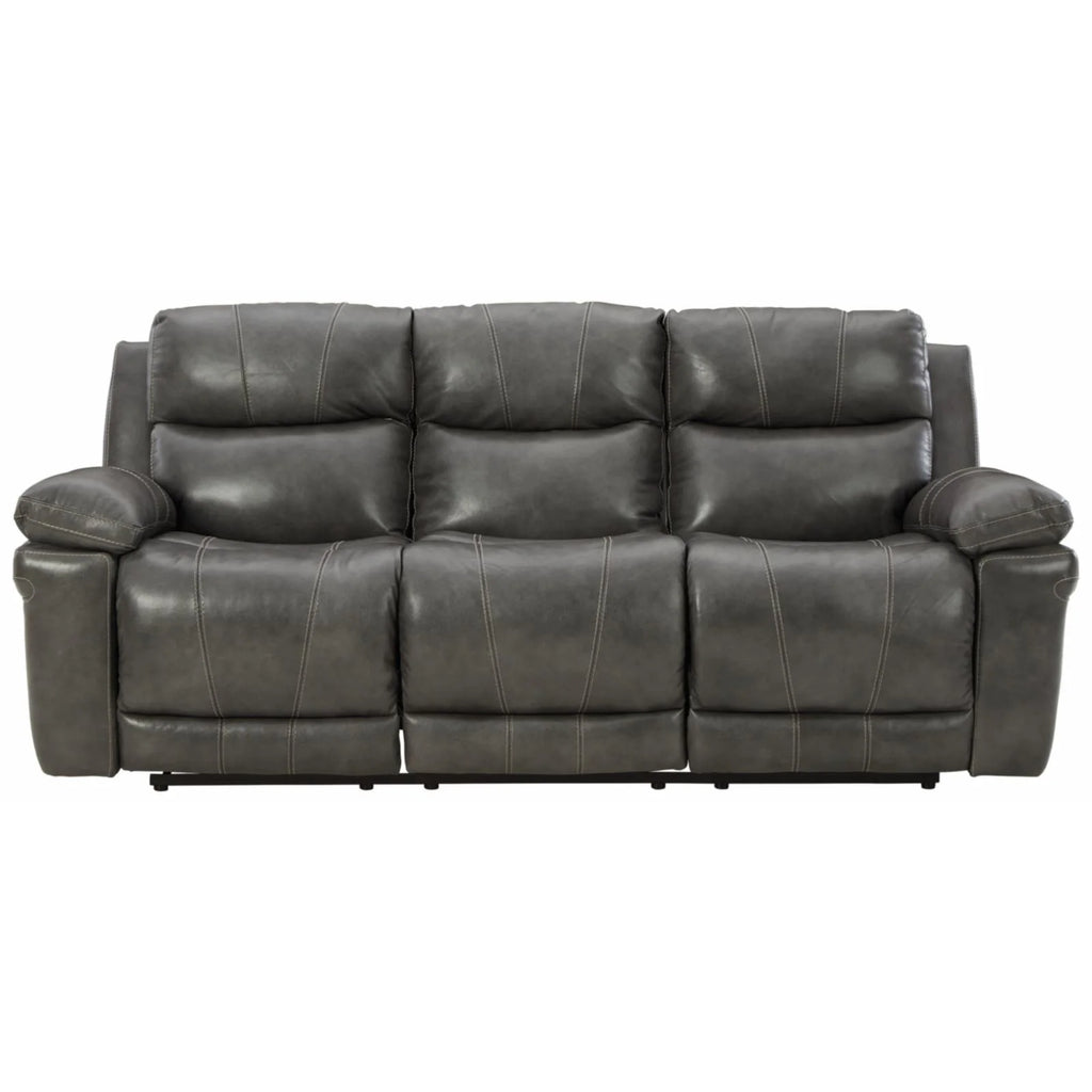Chocolate Leather Power Reclining Sofa with Headrest R21501