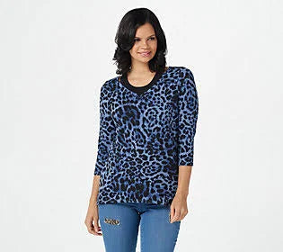 Leopard Print Hacci V-Neck Tank Inset I1324