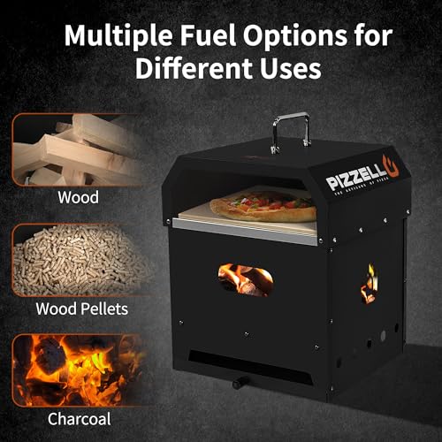 4 in 1 Wood Fired 2-Layer Detachable Outdoor Pizza Oven with Pizza Stone R534071
