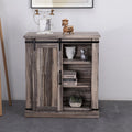 Aged Wood Sliding Barn Door Accent Cabinet S7043