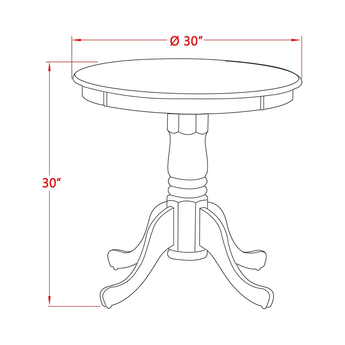 3-piece Mahogany Wood Kitchen Table and Chair Set G56910
