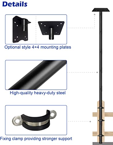 Matte Black Heavy Duty Bird Feeder Pole Kit E1724