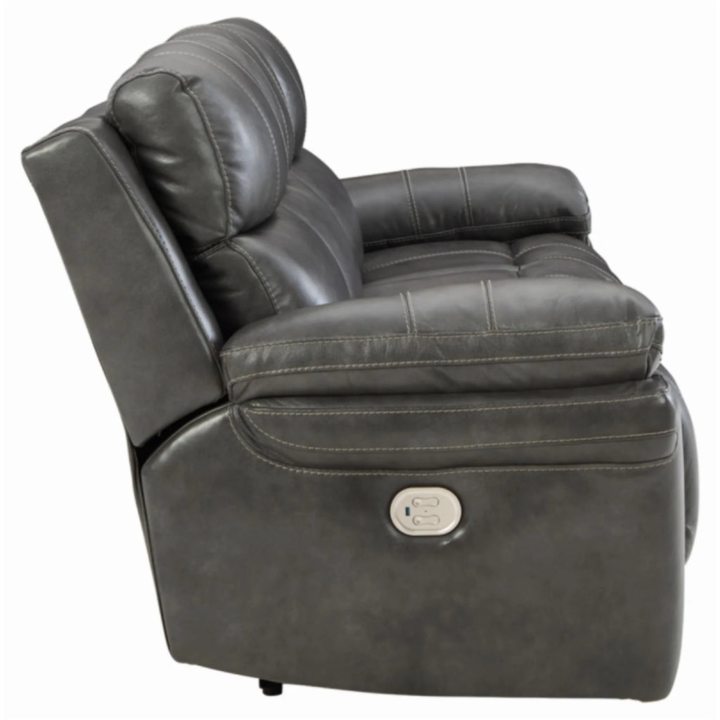 Chocolate Leather Power Reclining Sofa with Headrest R21501