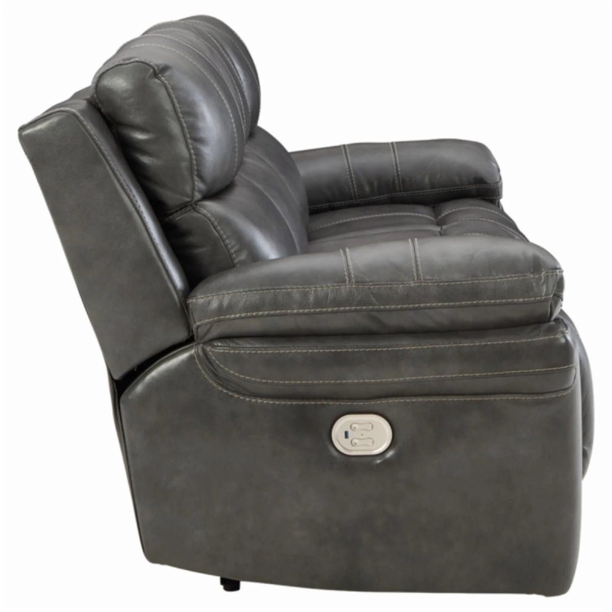 Chocolate Leather Power Reclining Sofa with Headrest R21501