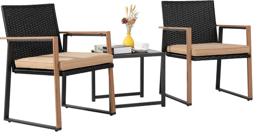 3 Piece Wicker Patio Furniture Set with Coffee Table G121231