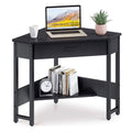 Black Corner Computer Desk with Storage Drawer A88159