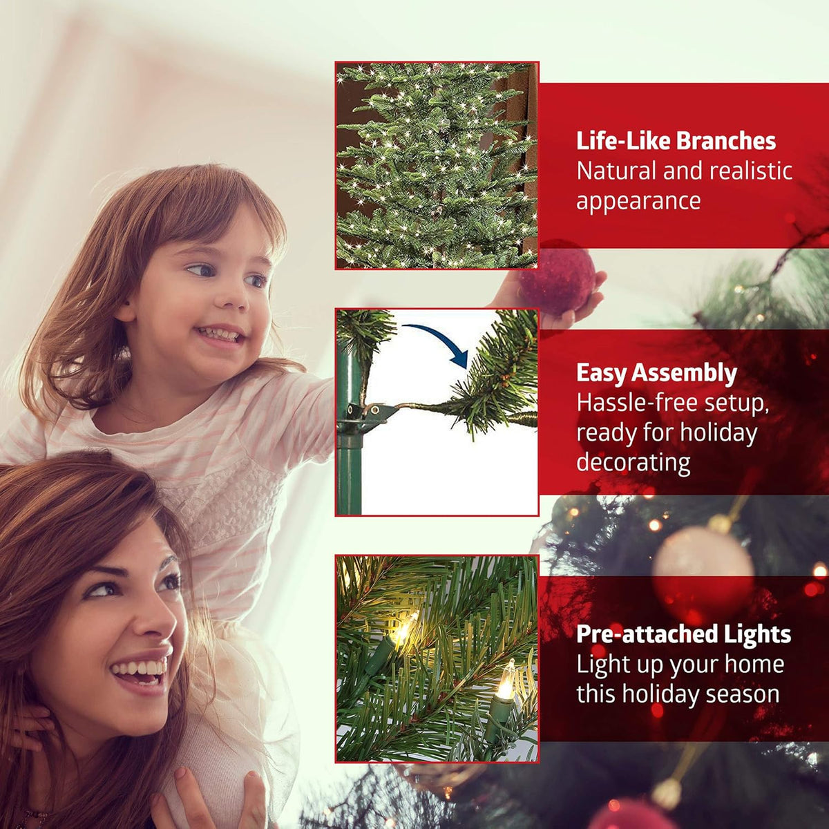7.5 Foot Pre-Lit Artificial Christmas Tree with 700 Clear Lights D4682