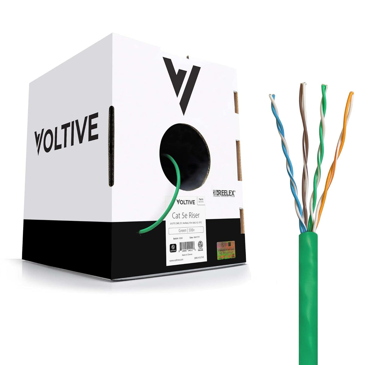 White 1000ft Cat5e Riser Bulk Ethernet Cable B249081