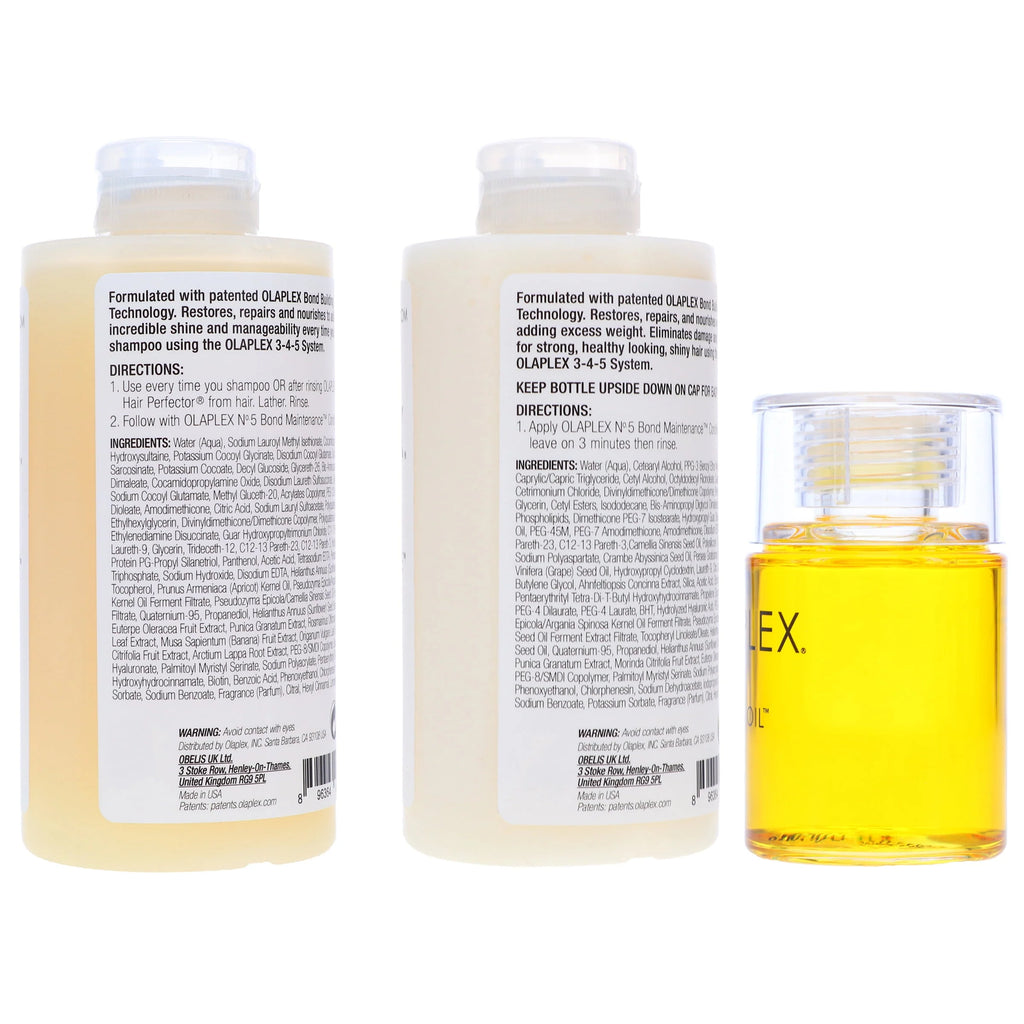 8.5 oz Shampoo, 8.5 oz Conditioner, 1 oz Bonding Oil Combo Pack G1647
