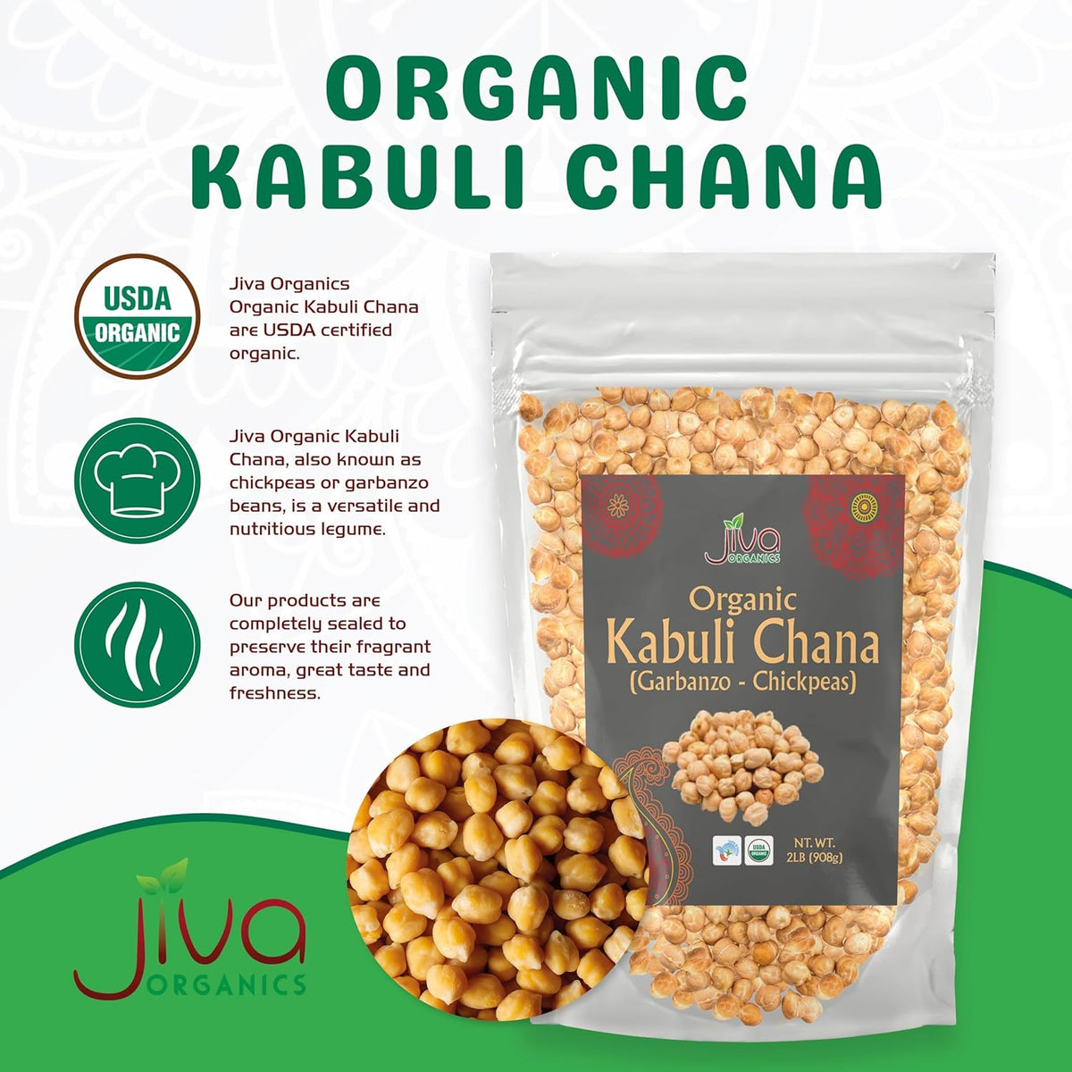 Raw Chickpeas 2 LB Bag V208359