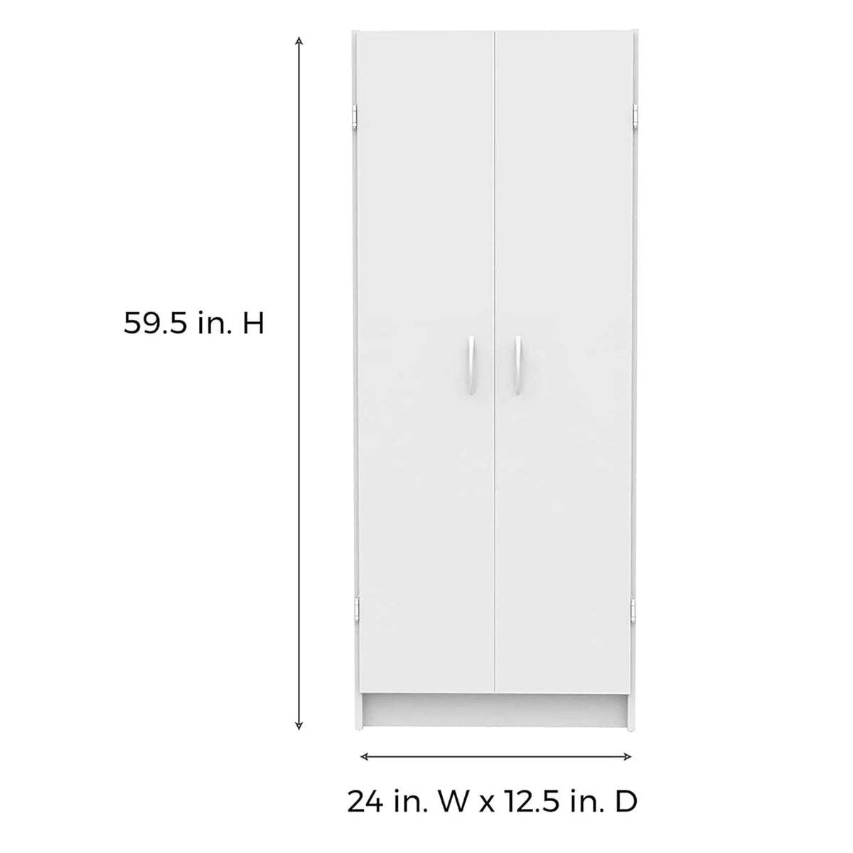 White 2 Door Pantry Cabinet with Adjustable Shelves F8131