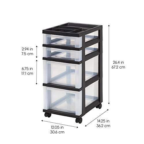 Black 10-Drawer Plastic Rolling Cart E638097