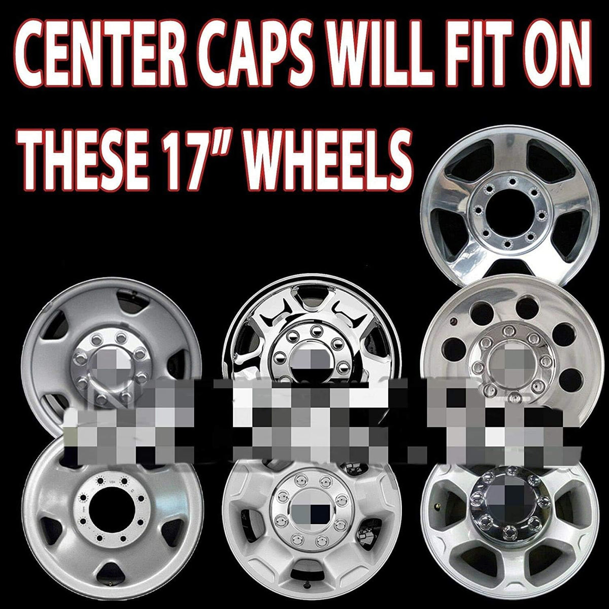 Chrome 8 Lug Wheel Center Hub Caps N606