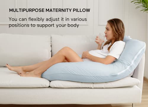 U Shaped Full Body Maternity Pillow with Removable Cover, Grey Q320