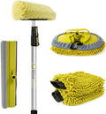 5-12 Foot Car Cleaning Kit with Soft Car Wash Brush, Car Squeegee, Car Wash Mitt, Microfiber Cleaning Head & Extension Pole N47685
