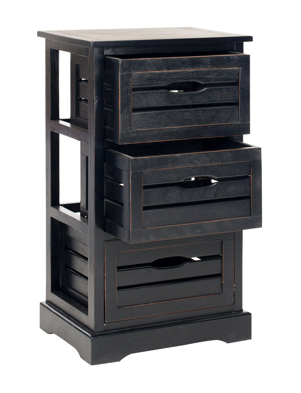 Black 3 Drawer Cabinet W8808