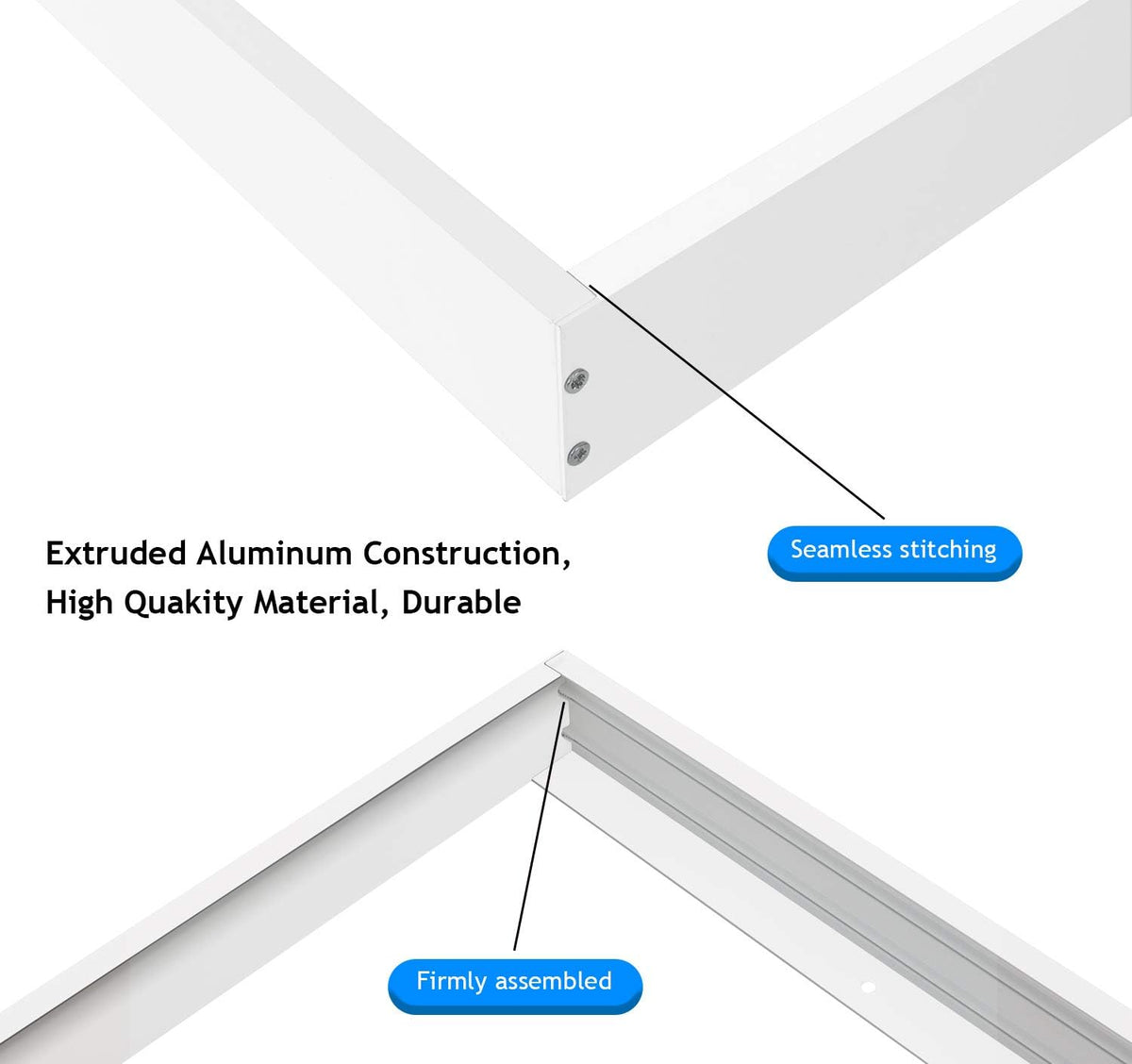 2x2 FT Surface Mount Kit for LED Flat Panel Light - Aluminum 24x24 inch Ceiling Frame Kit K367999
