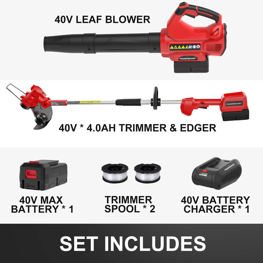 40V 4.0Ah Cordless String Trimmer/Edger and Blower Combo Kit A916257