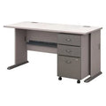 Pewter Desk with Mobile File Cabinet F1067