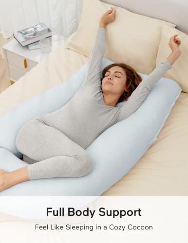 U Shaped Full Body Maternity Pillow with Removable Cover, Grey Q320