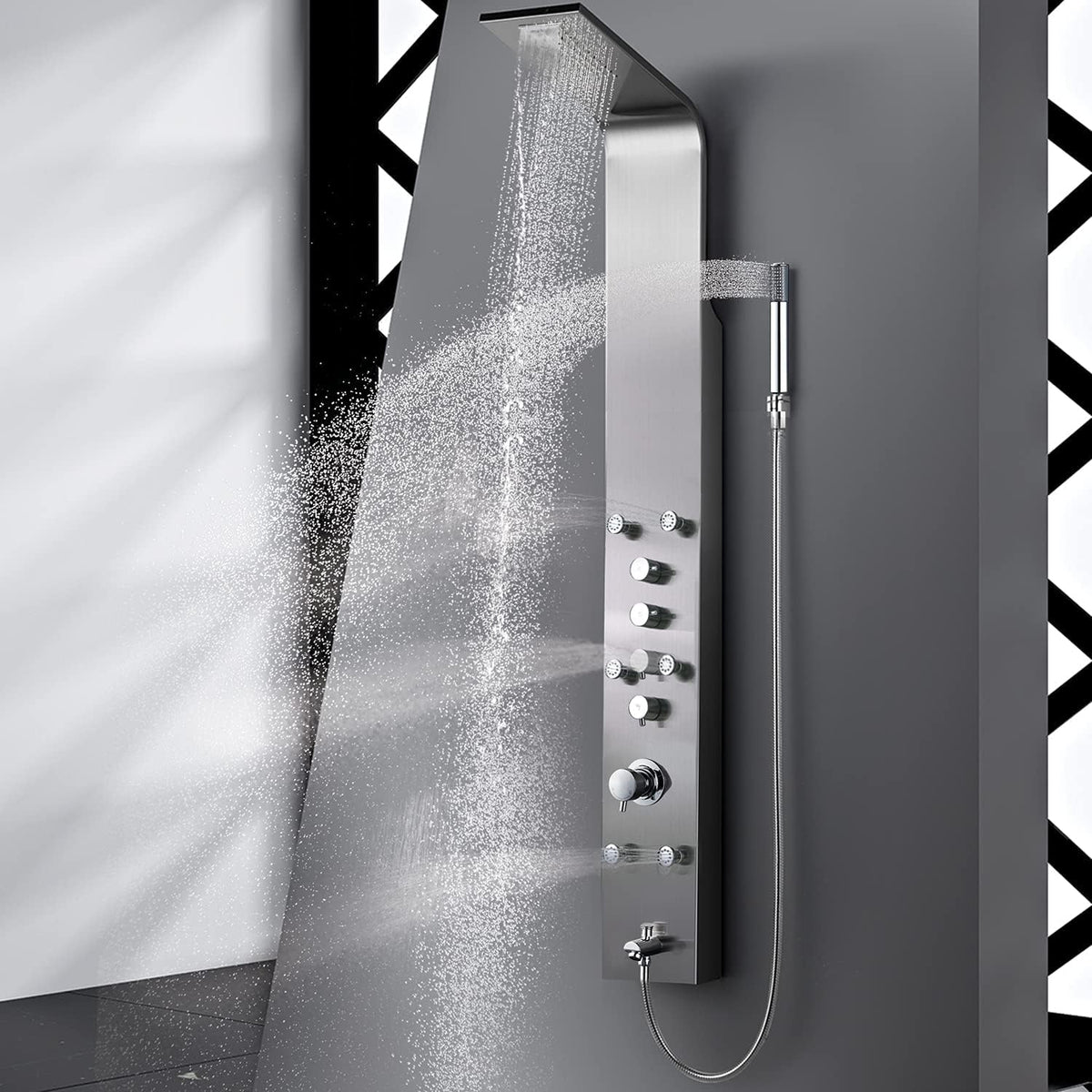 Real #304 Stainless Steel Wall Mount Shower Panel System Q13047