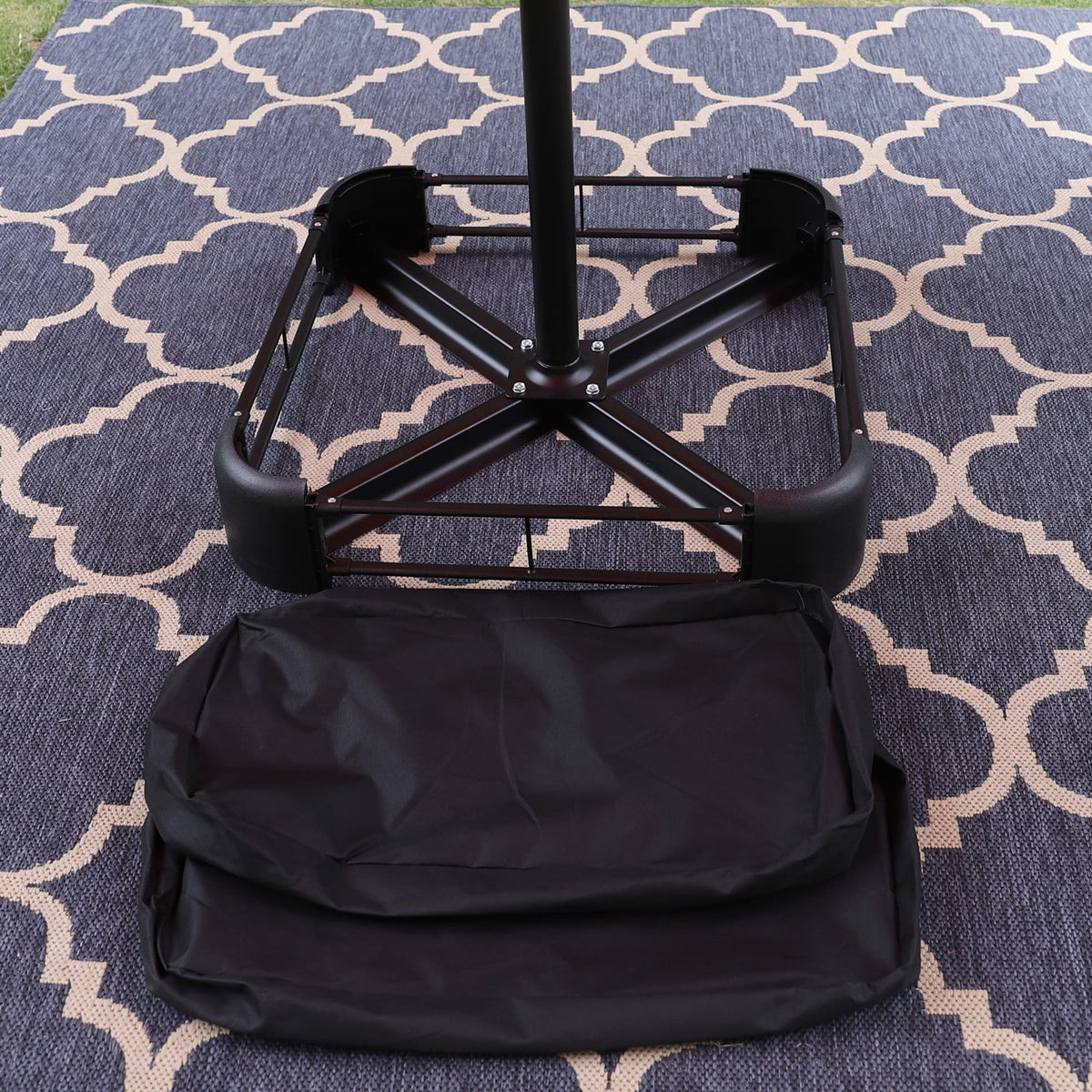 15ft Double-Sided Patio Umbrella with Base V922609