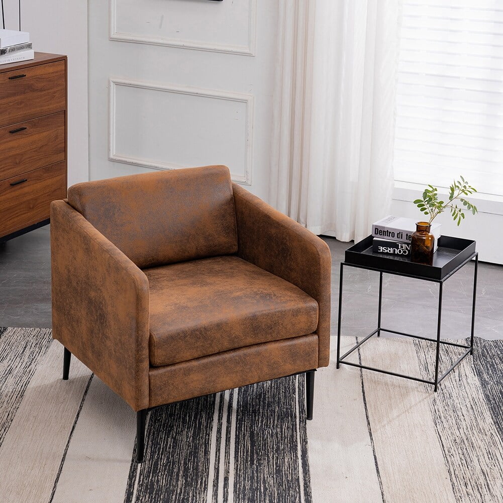 Wooden Frame Accent Chair with Iron Legs Q663