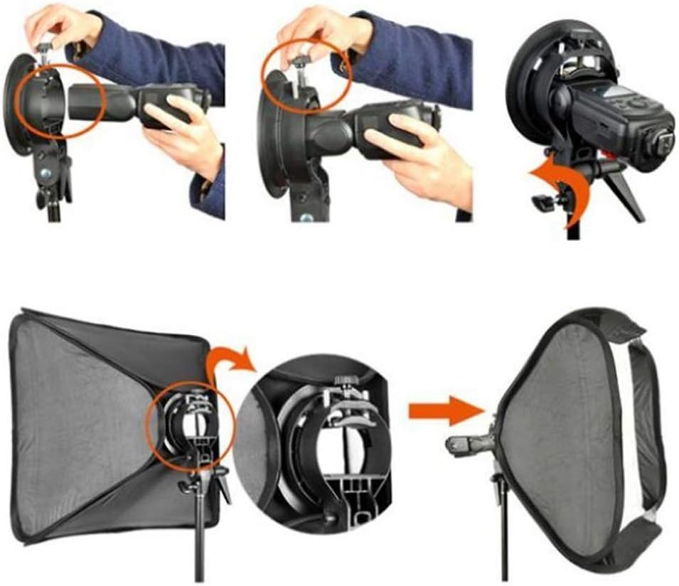 31x31inch 80x80cm Foldable Softbox Diffuser with Bowens Mount Speedlite Bracket Pack of 2 E5021