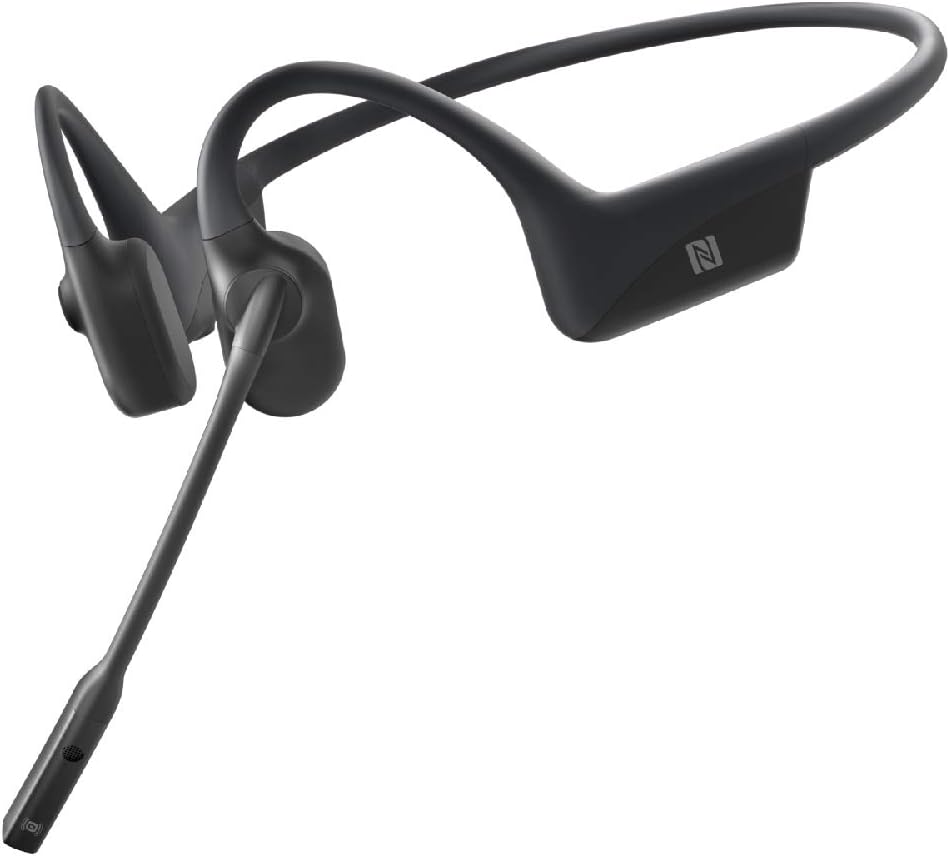 Black Bone Conduction Bluetooth Headset with Boom Microphone Q937