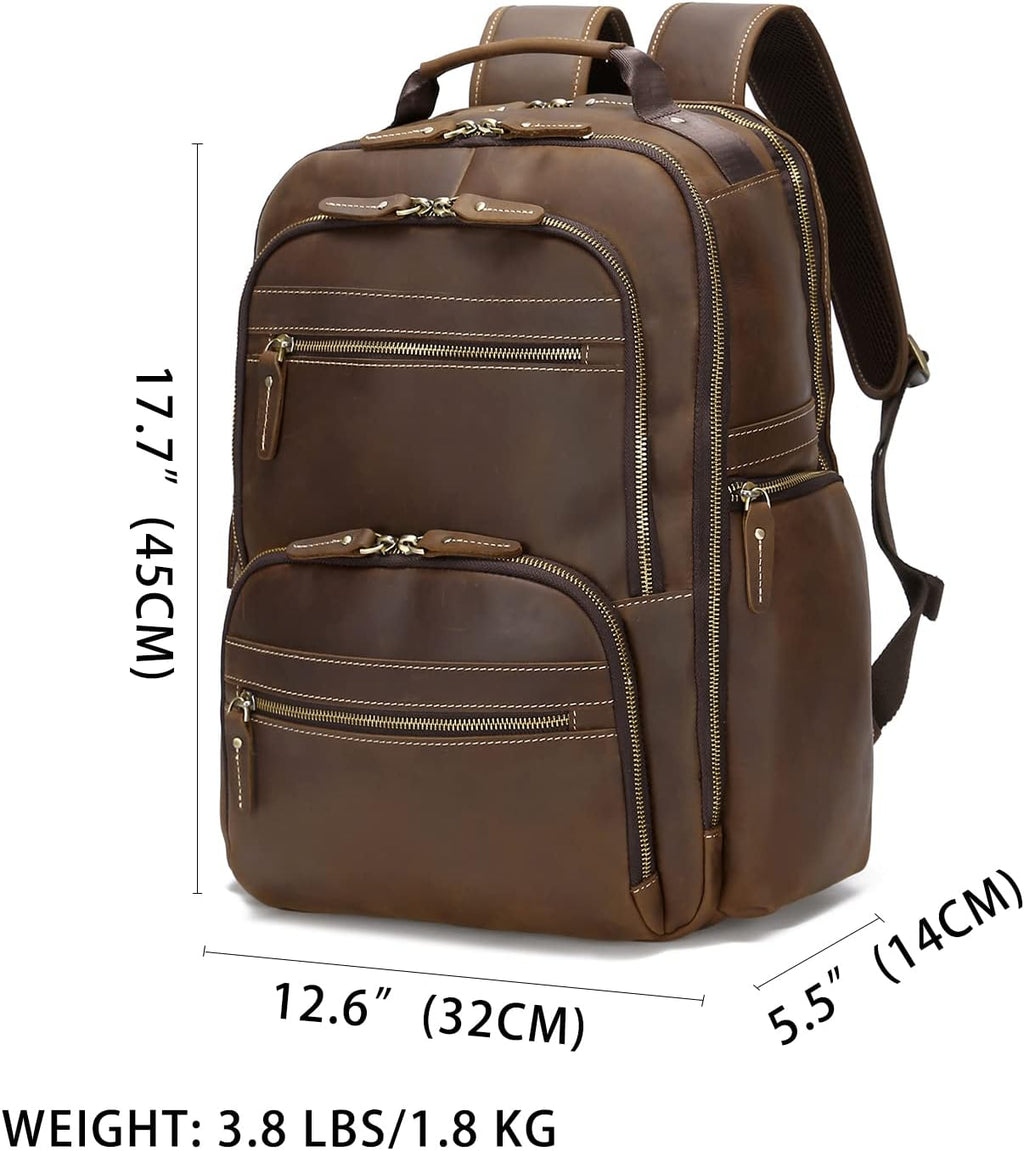 Genuine Leather 18 inch Laptop Backpack G1148