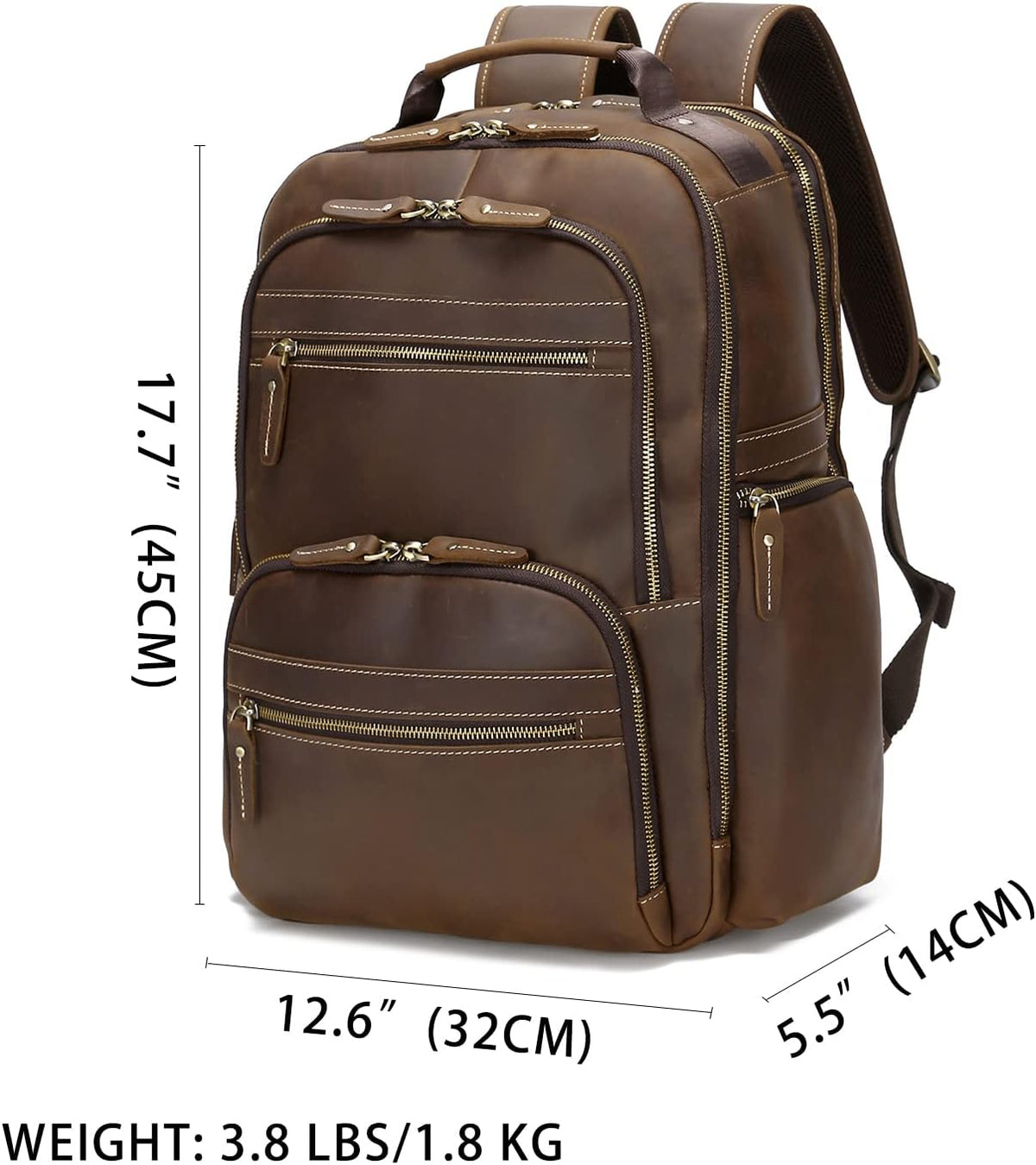 Genuine Leather 18 inch Laptop Backpack G1148