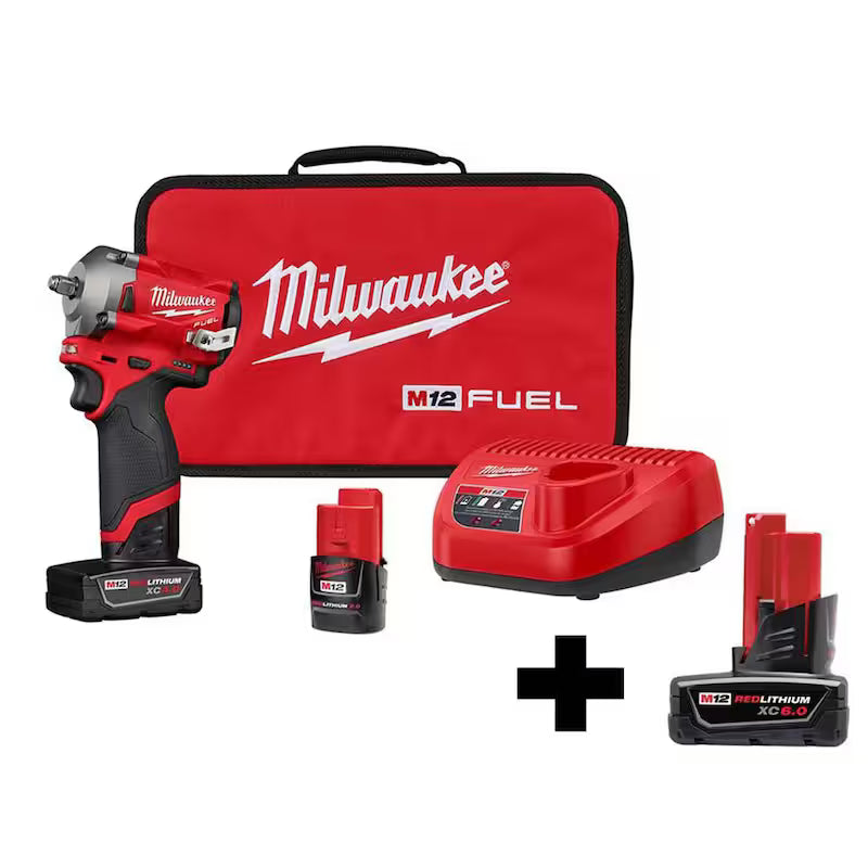 12V Brushless Cordless 3/8 in. Impact Wrench Kit with 6.0Ah Battery W45972