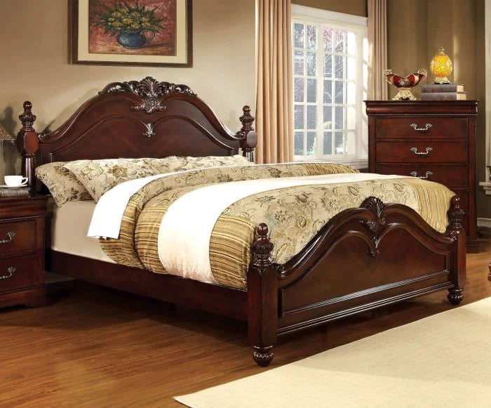 Cherry Color Queen Size Bed J45079