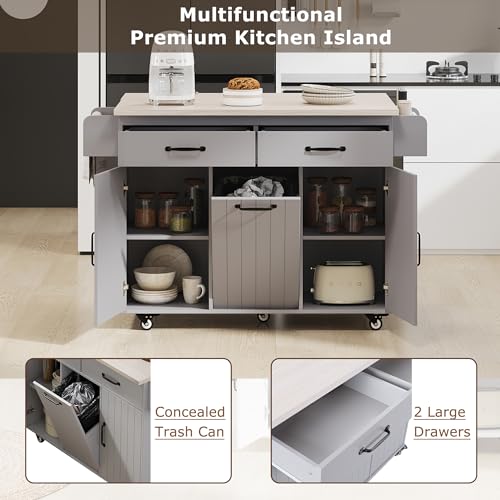 Black Farmhouse Kitchen Island with Power Outlet and Drop Leaf N56999
