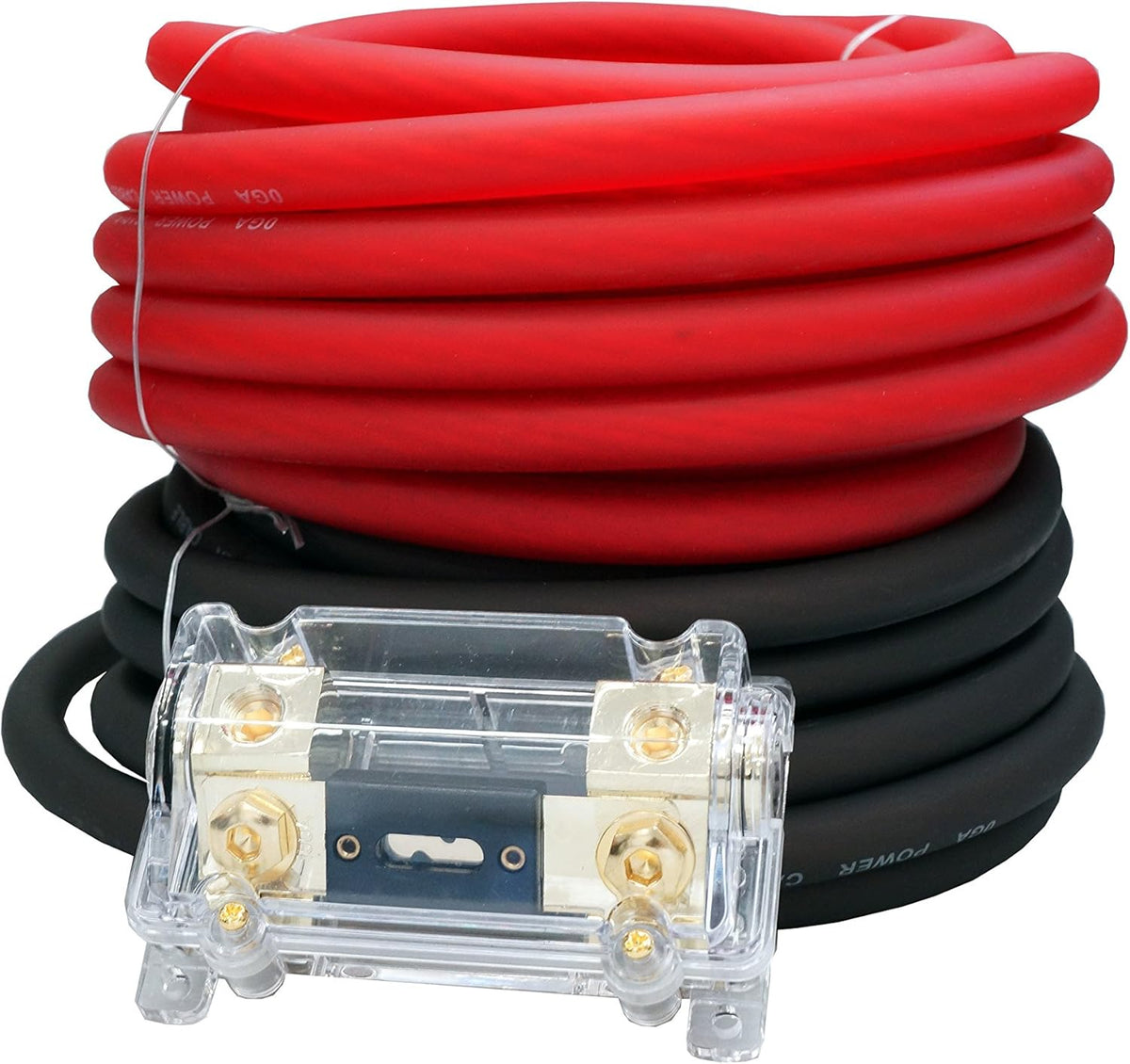 0 Gauge Red/Black Amplifier Power/Ground Wire Set 50 Feet I236