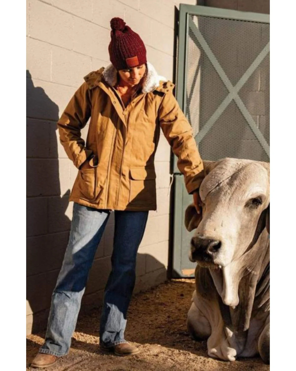 Canvas Fleece Hooded Jacket Tan 3X T49564
