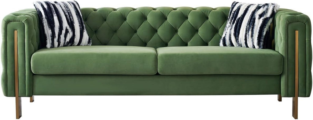 Mint Green Velvet Tufted Sofa W33494