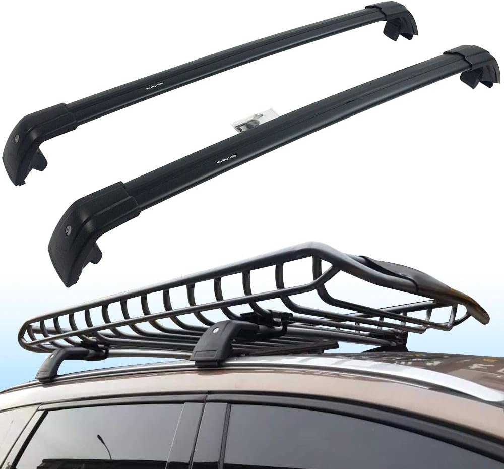 Black Lockable Roof Rack Cross Bars for KIA Telluride I782554