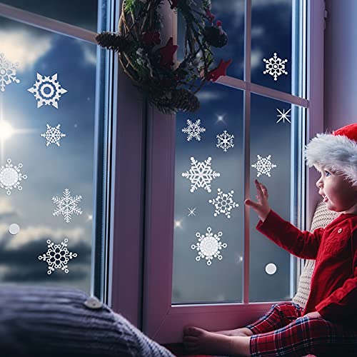 Christmas Snowflake Window Stickers Dark Blue Light Blue White Removable Y102