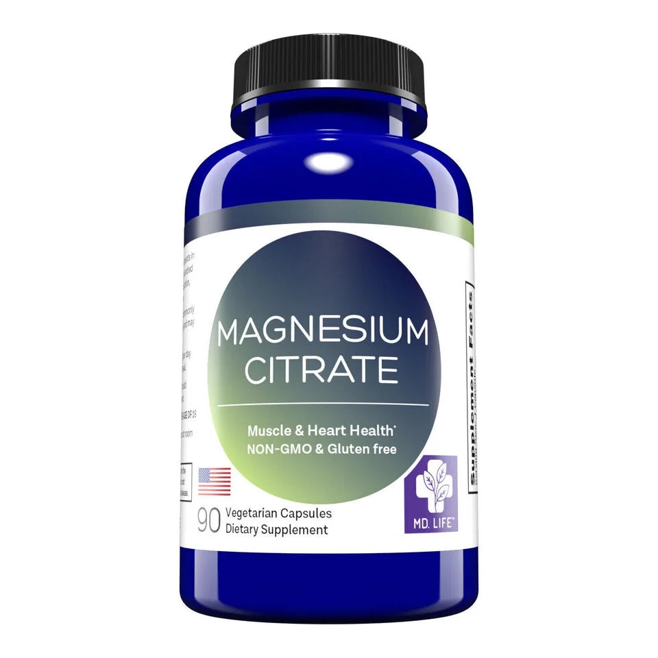 90 Capsules Magnesium Citrate Supplement 250 mg F39020