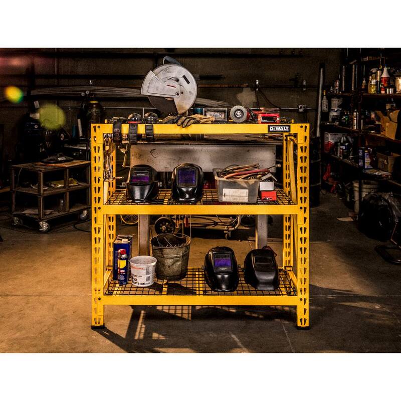 Yellow 3-Tier Wire Steel Shelving Unit L66466