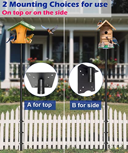 Matte Black Heavy Duty Bird Feeder Pole Kit E1724