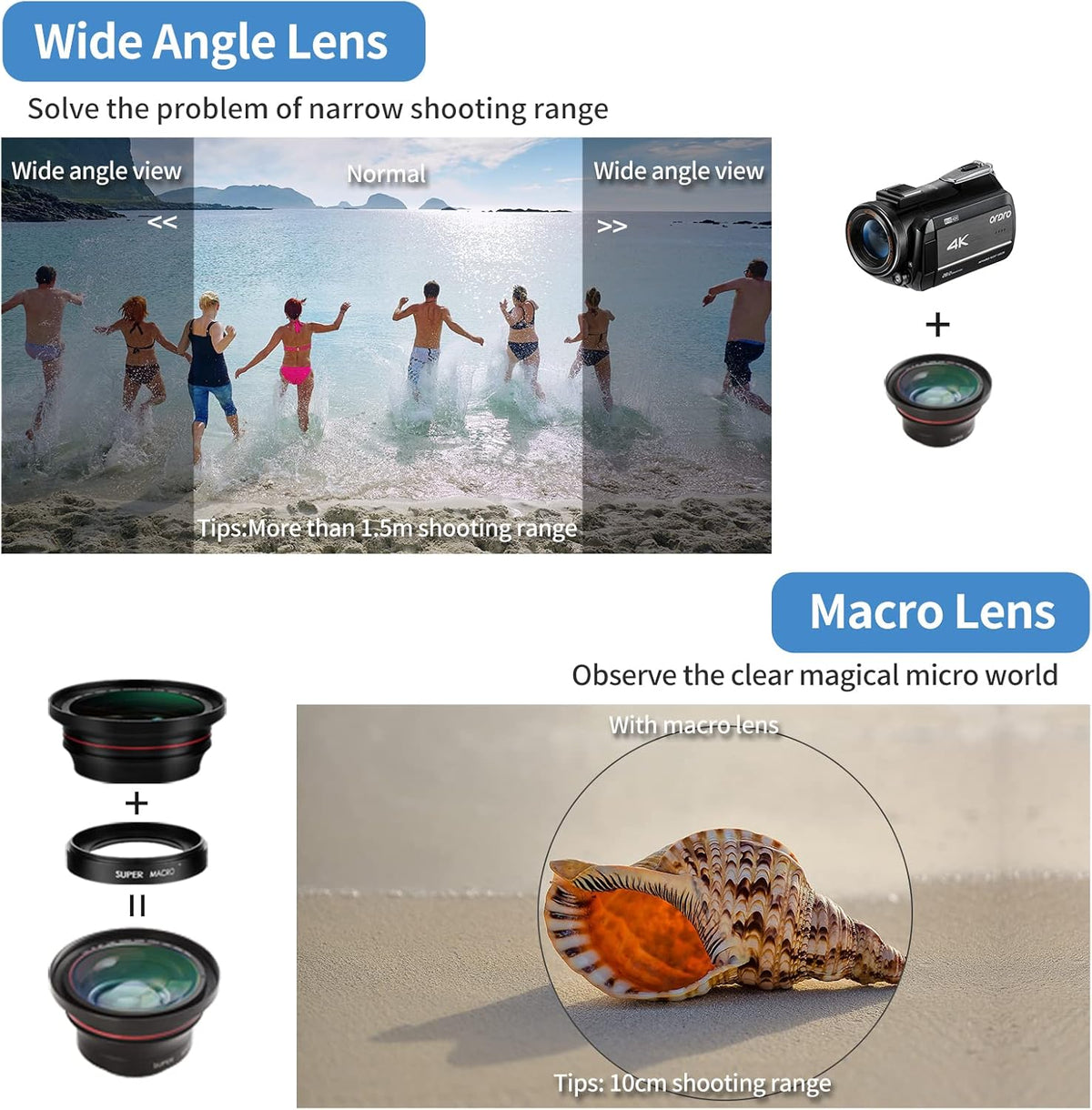 4K 1080P 60FPS Video Camcorder with 30X Zoom Infrared Night Vision Q82459
