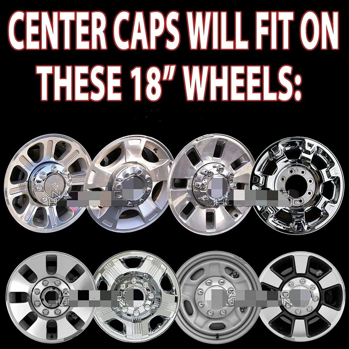 Chrome 8 Lug Wheel Center Hub Caps N606