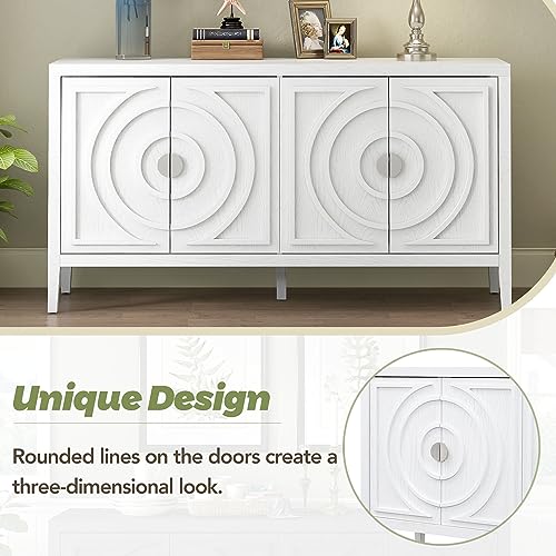 Black 4-Door Sideboard Cabinet with Adjustable Shelves T772