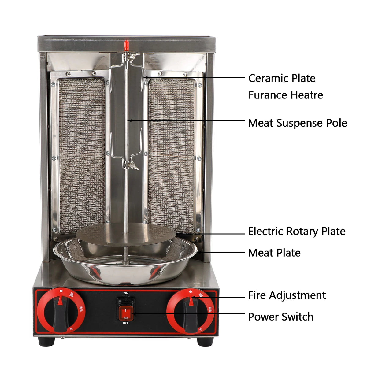 Propane 2 Burner Vertical Shawarma Grill O3557