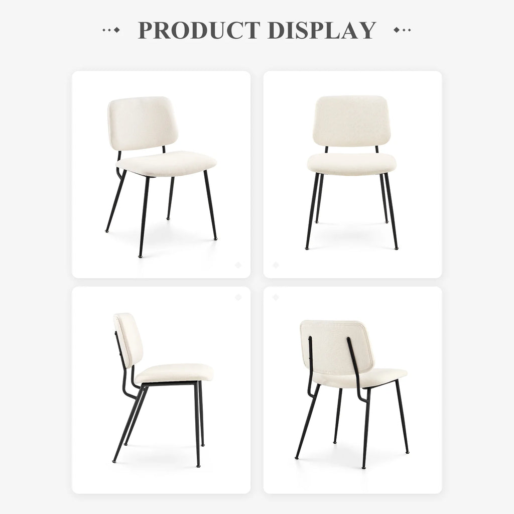 Cream Fabric Upholstered Dining Chairs Set of 6 Z742298